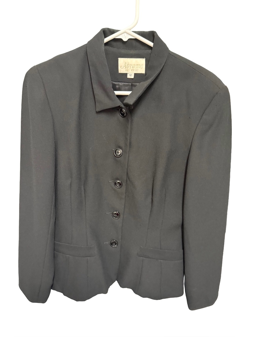 Abramo Women's Size 12 Vintage Black Blazer No Pockets